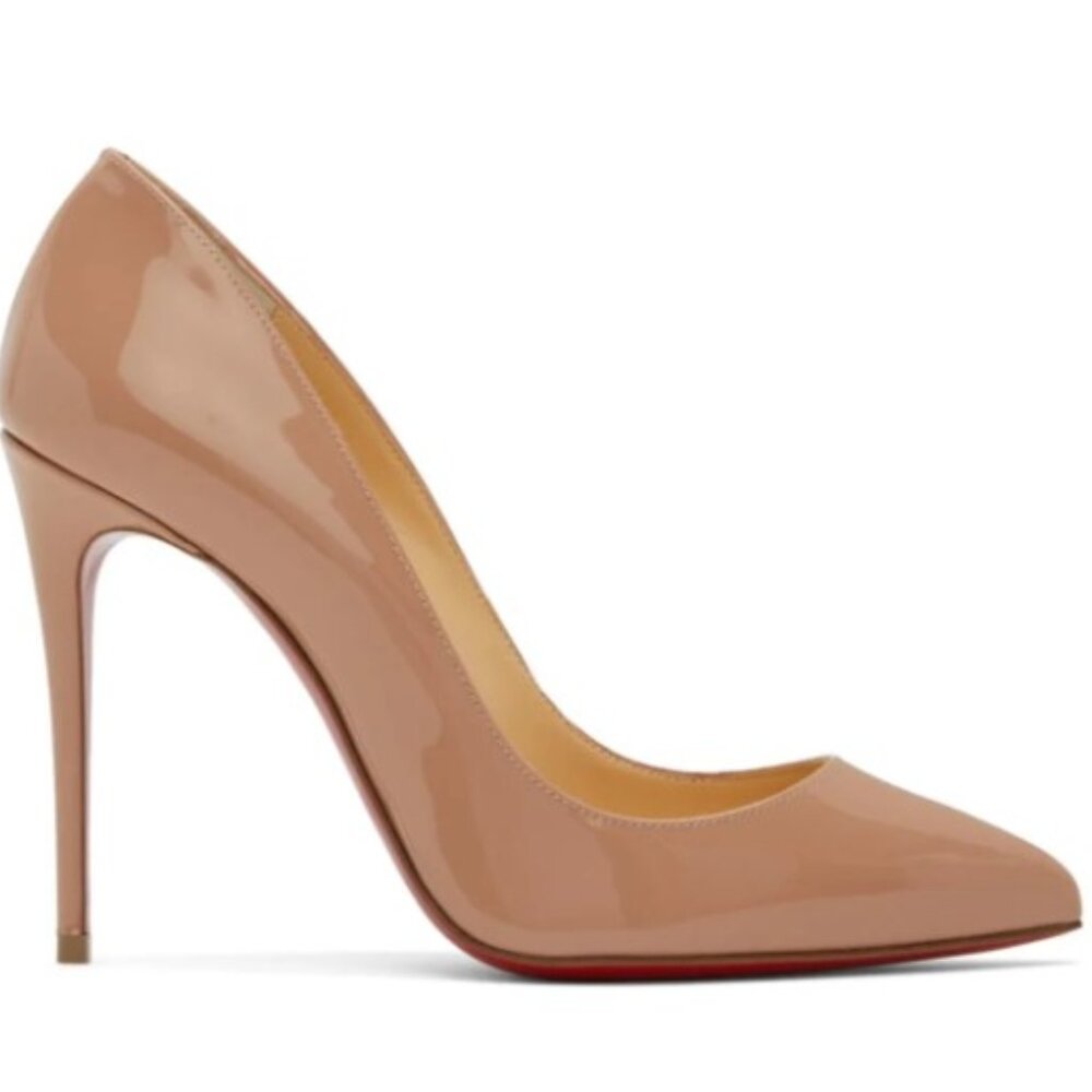 Christian Louboutin Pigalle Follies 100 Patent Nude 39.5